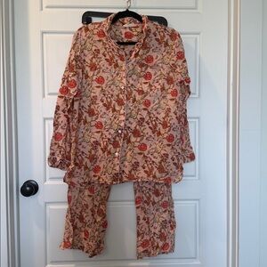 Pomegranate Inc Pajama set 100% Cotton medium